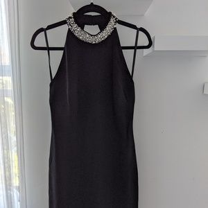NWT Karl Lagerfeld Pearl Collar High-Neck Dress